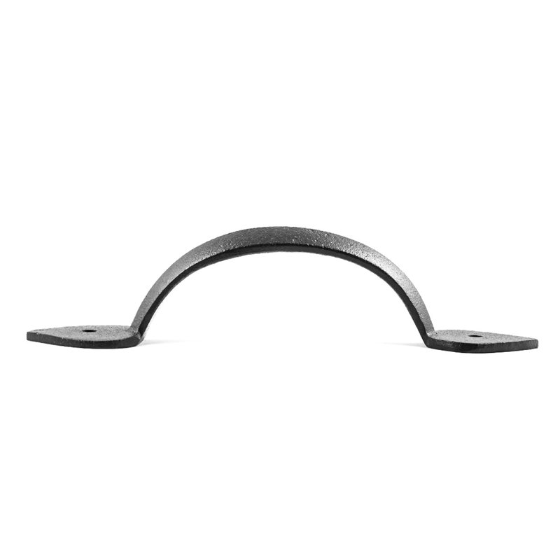 Black Wrought Iron Heart Tip Door Pulls, Set of 4
