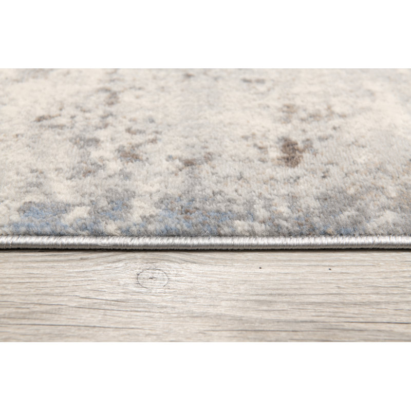 Rug Branch Maru 2' x 3' (2'3" x 3'3") Blue/Navy Abstract Indoor Doormat Rug, Contemporary, Low Pile, Stain-Resistant Entry Carpet - Front Door, Mudroom, Hallway and Kitchen