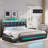 LED Upholstered Platform Bed Frame with 4 Storage Drawers and Storage Headboard-2002608462-2002412866