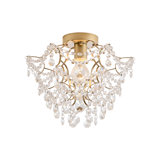 Dalia Single Light 14" Brushed Silver-ish Champagne Mini Crystal Flush Mount