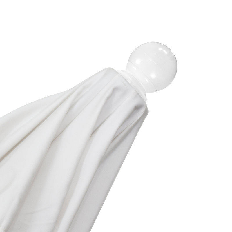 Parasol de marché 11 pi Silva, Sunbrella® bord de mer Séville rayé, Blanc mat