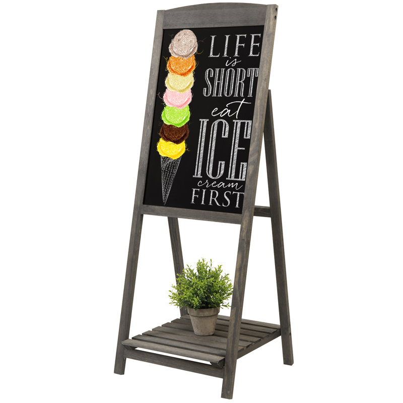 Free Standing Chalkboard w/ Display Shelf