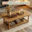 47" Solid Wood Coffee Table, Modern Farmhous Center Table with 2-Tier Storage-1410320532