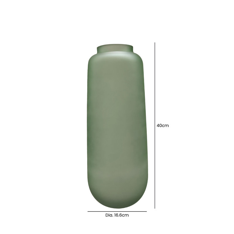 Coerd Glass Floor Vase, 40cm H  x 16.6cm W  x 16.6cm D, Green