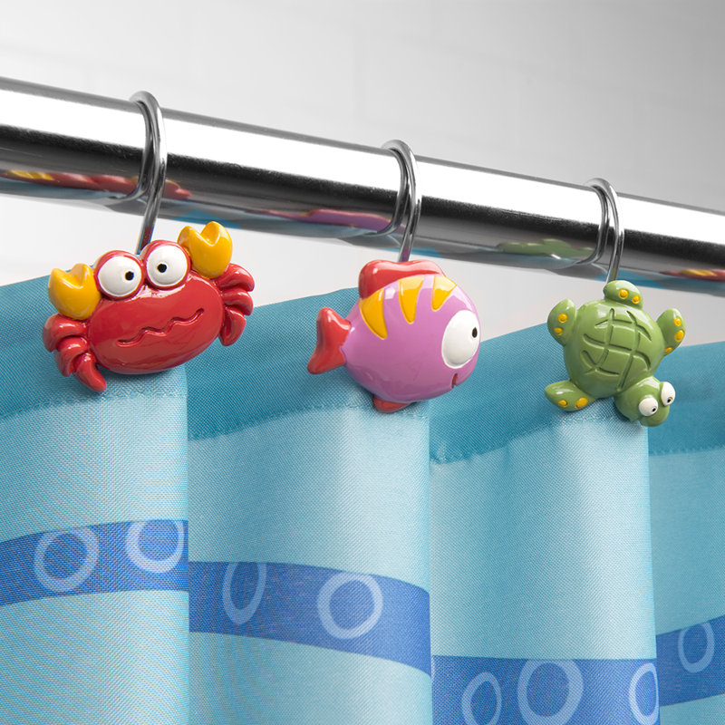 Multi Bright Resin Fish Tails Shower Hook Set