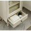Armoire de rangement de salle de bain moderne avec porte en verre et double tablettes réglables et tiroir-474141854