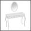 Meuble-lavabo de luxe avec miroir ovale et rangement à 3 tiroirs, console élégante pour la décoration intérieure, argent-450044722