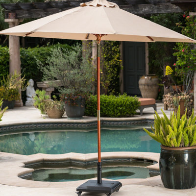 Porte-parapluies carré en béton noir - Mât en acier inoxydable, s'adapte à 11 pieds de diamètre, 19,69 po x 19,69 po x 3,15 po, support de parasol