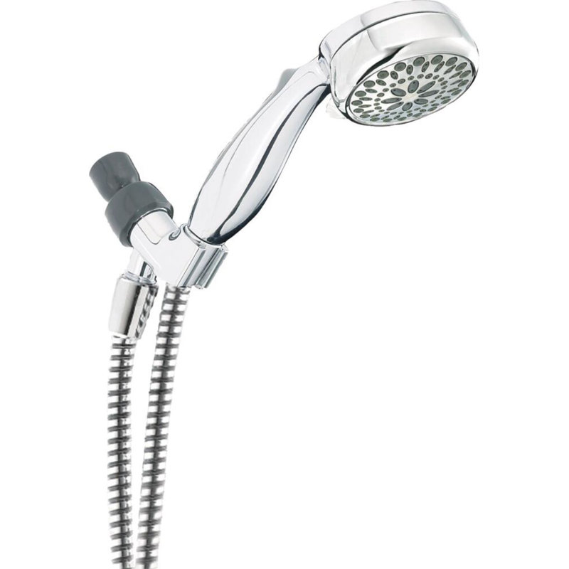 Shower Mount Hand Held Shower Head, 6-Spray Detachable Round Shower Head 2.5 GPM