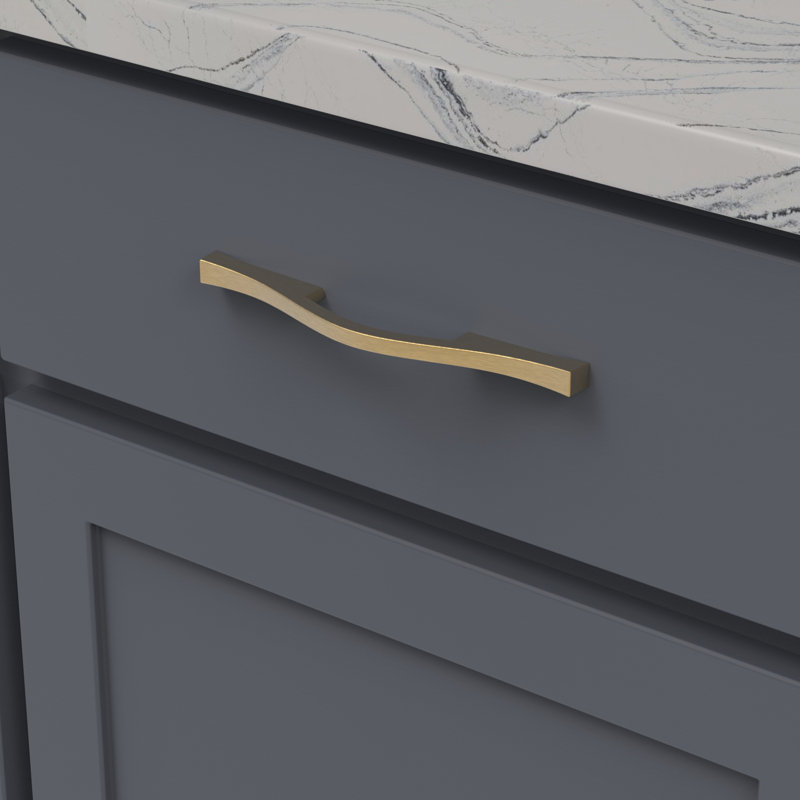 Emerge 3'' & 3 3/4'' Center Bar Pull, Brushed Golden Brass