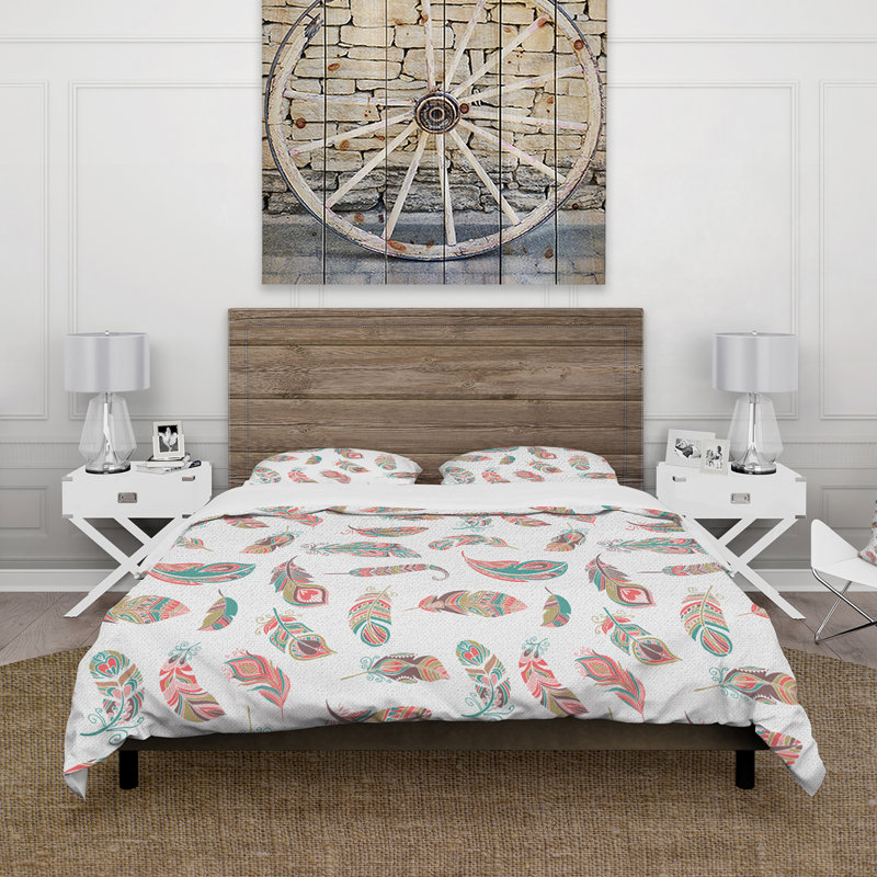 Ensemble de housse de couette Bohemian Colorful Feathers II - Microfibre polyester