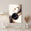 «Ringed Planets in Abstract Swirling», art mural sur toile beige et noir-555314964