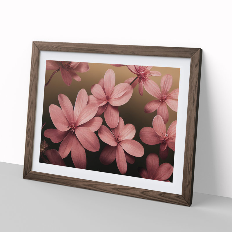 Dazzling Flowers - Single Picture Frame Print, Walnut Framed, 25cm H x 34cm W x 2cm D