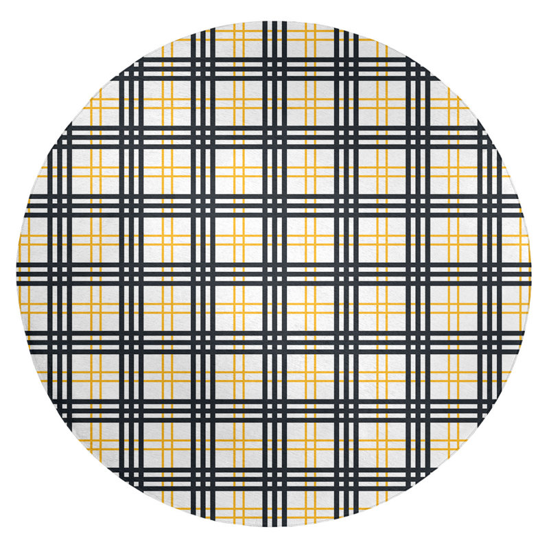 Plaid Indoor Rug, Round 5'