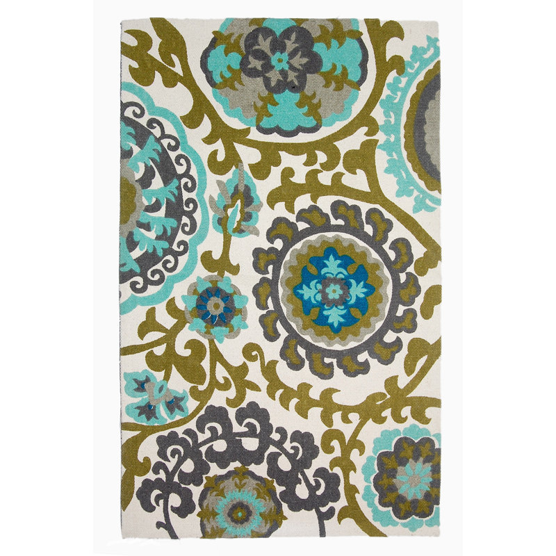 Veropeso Hand Loomed Cotton Abstract Rug, Rectangle 2'3" x 3'9"