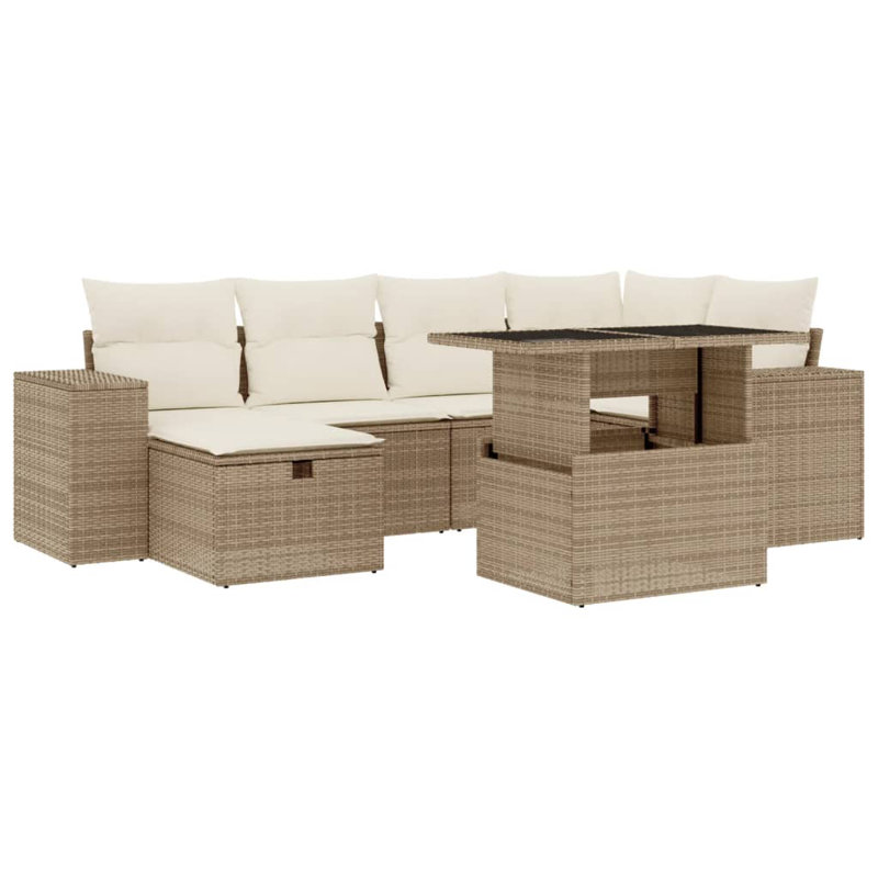 Vidaxl Garden Sofa Set Beige, Cream White