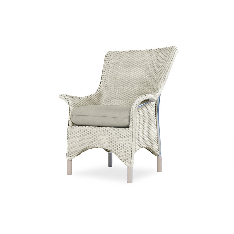 Mandalay Outdoor Dining Armchair, Linen, Flagship Lapis Sunbrella®
