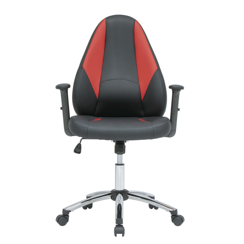 Ebern Designs Adjustable Ergonomic Swiveling PC & Racing Game Chair in Black