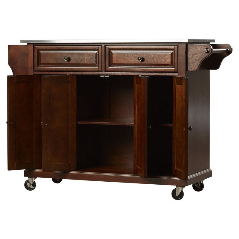 Haslingden Kitchen Island, Vintage Mahogany/Antique Brass