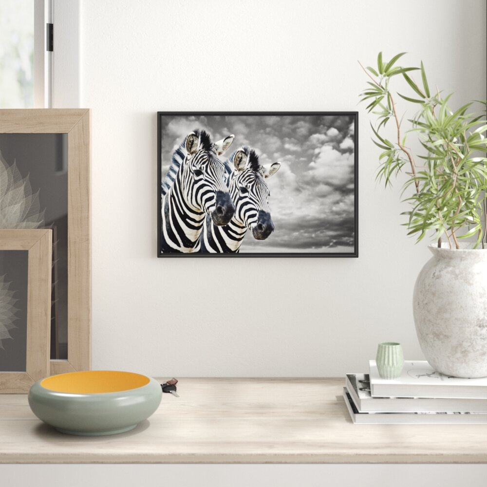 Gerahmtes Wandbild zwei Zebras