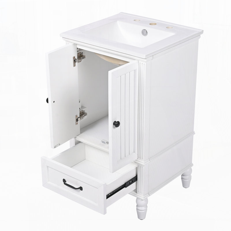 20" Bathroom Vanity With Sink, White