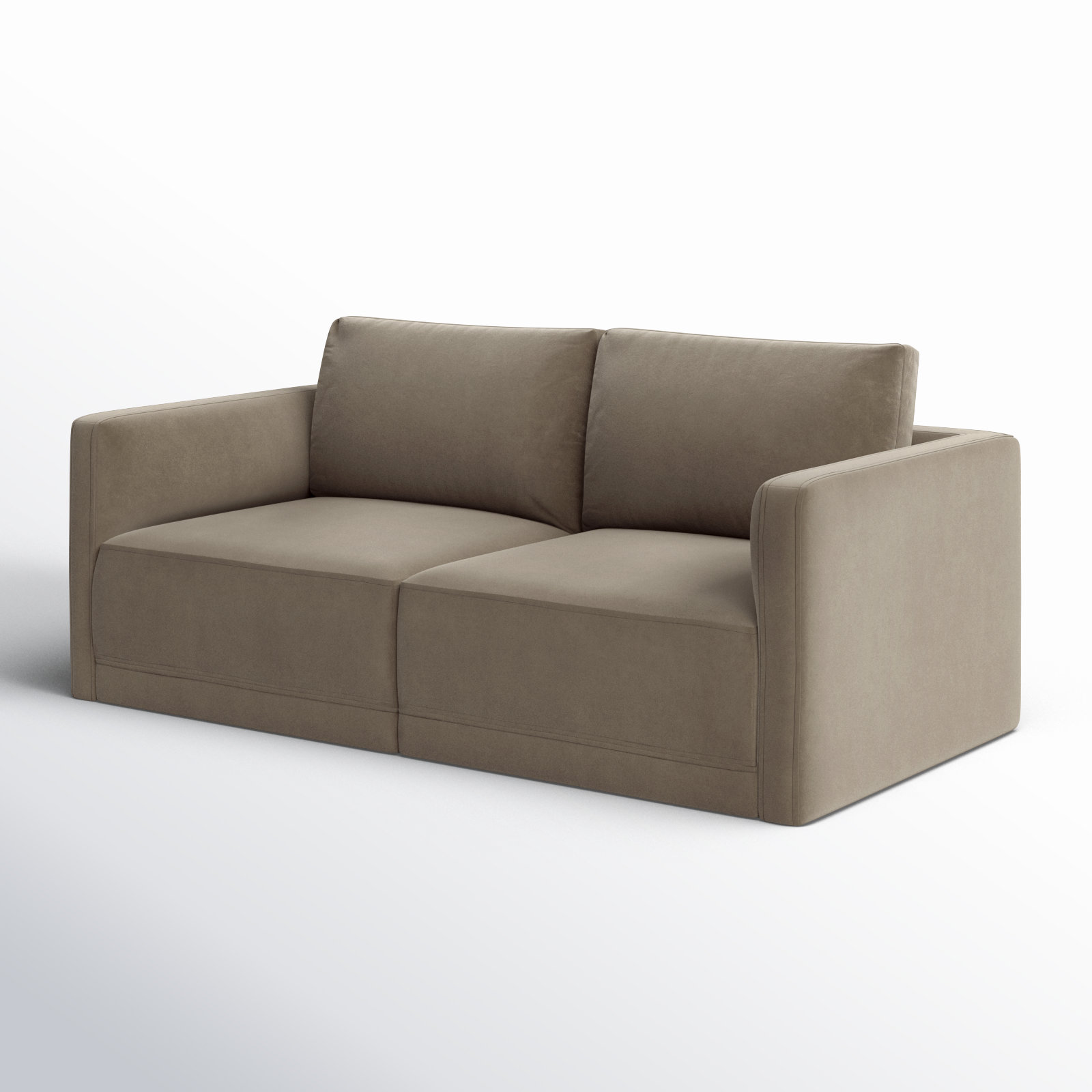 Deirdre 74'' Upholstered Loveseat, Taupe Velvet