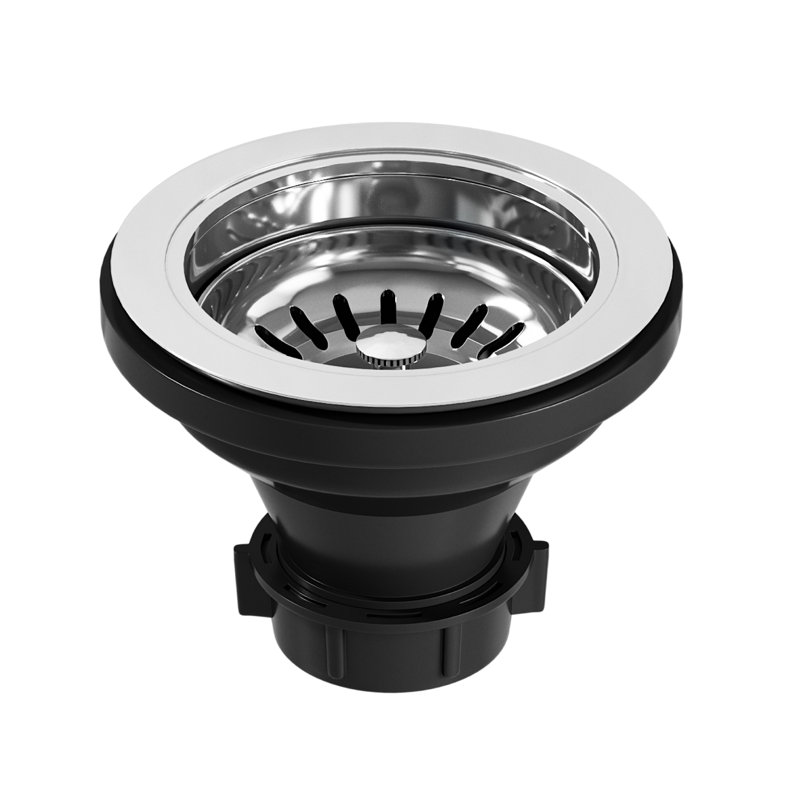 Drain de cuisine en pierre 4 po, Chrome