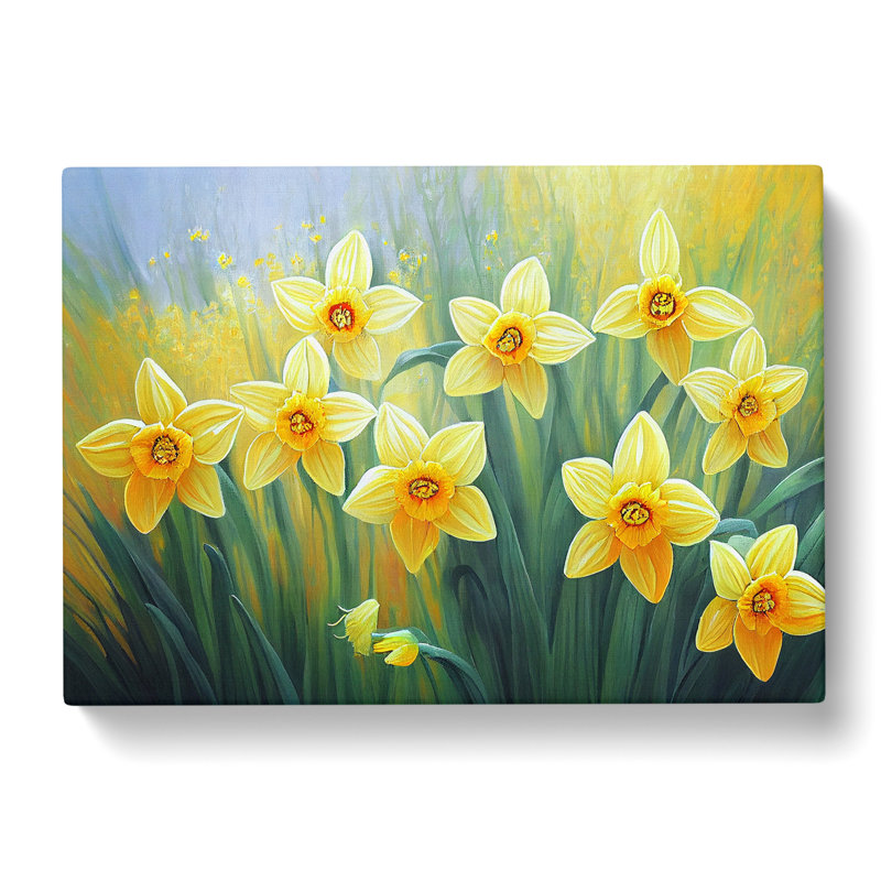 Eye Opening Daffodil Flowers - Wrapped Canvas, 35cm H x 50cm W x 3cm D