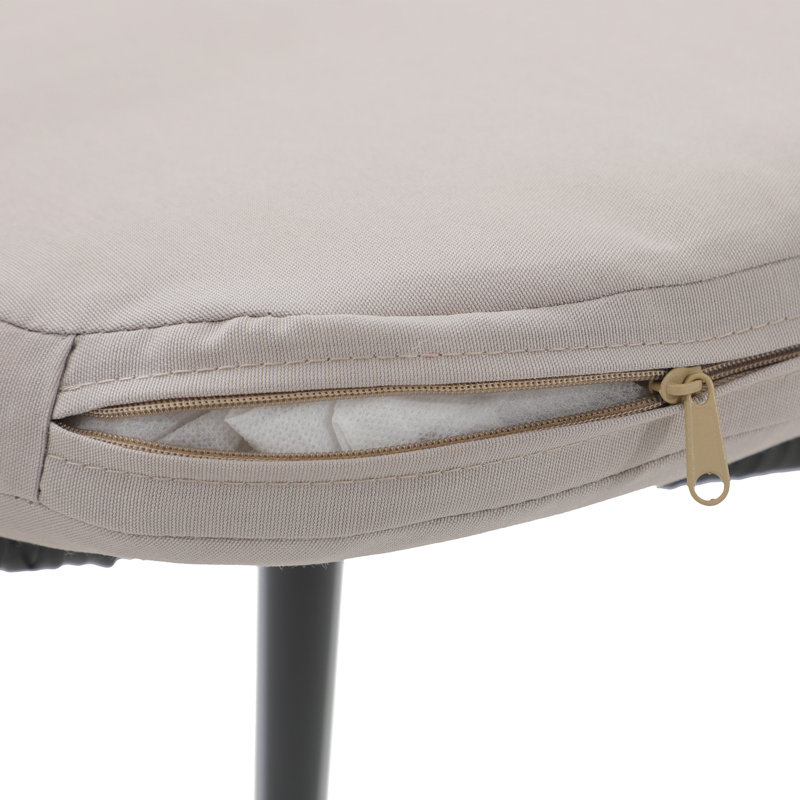 Ensemble repas d'extérieur pour 6 personnes avec coussins, Beige, Gris/gris pâle