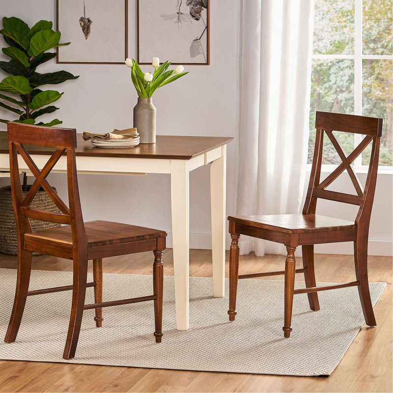 Ensemble de chaises de salle à manger en bois d'acacia, 2 pièces