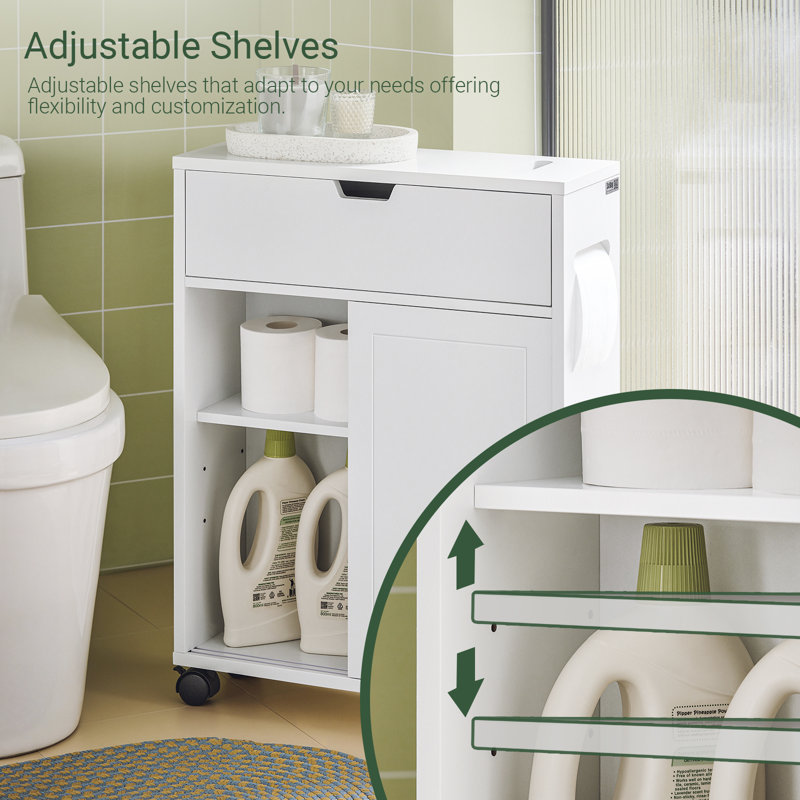 Lashala Freestanding Bathroom Next to Toilet Storage Cabinet