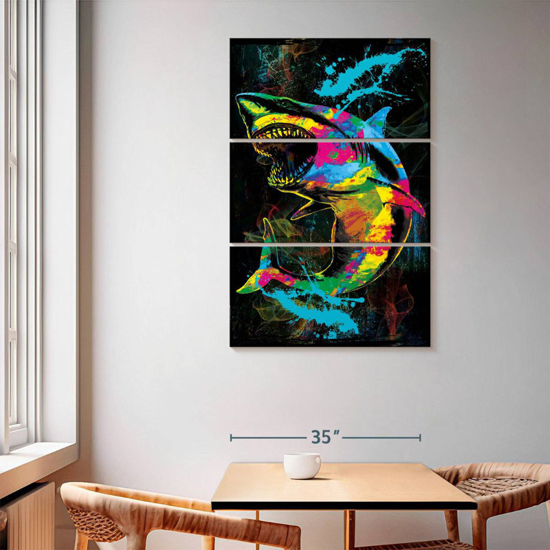 Brampt Color Grunge Shark, 65" H x 42" W