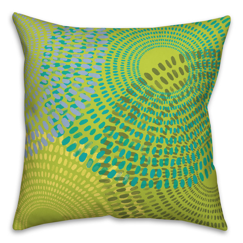 Geometric Outdoor Throw Pillow, Green, Geometric 2