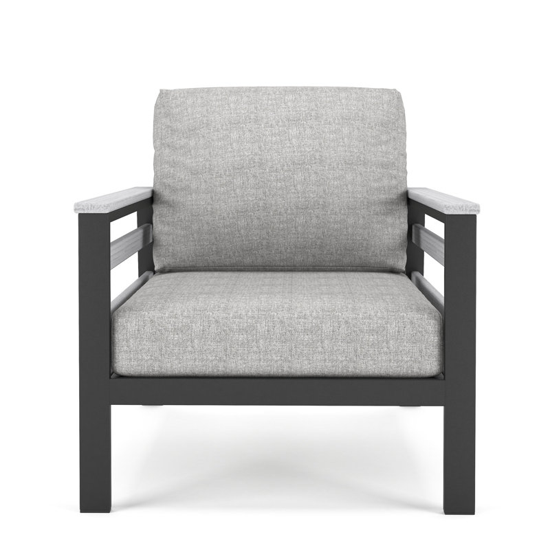 Townsend Patio Chair with Sunbrella® Cushions, Canvas Navy Sunbrella® Canvas, Brown/Dark Gray