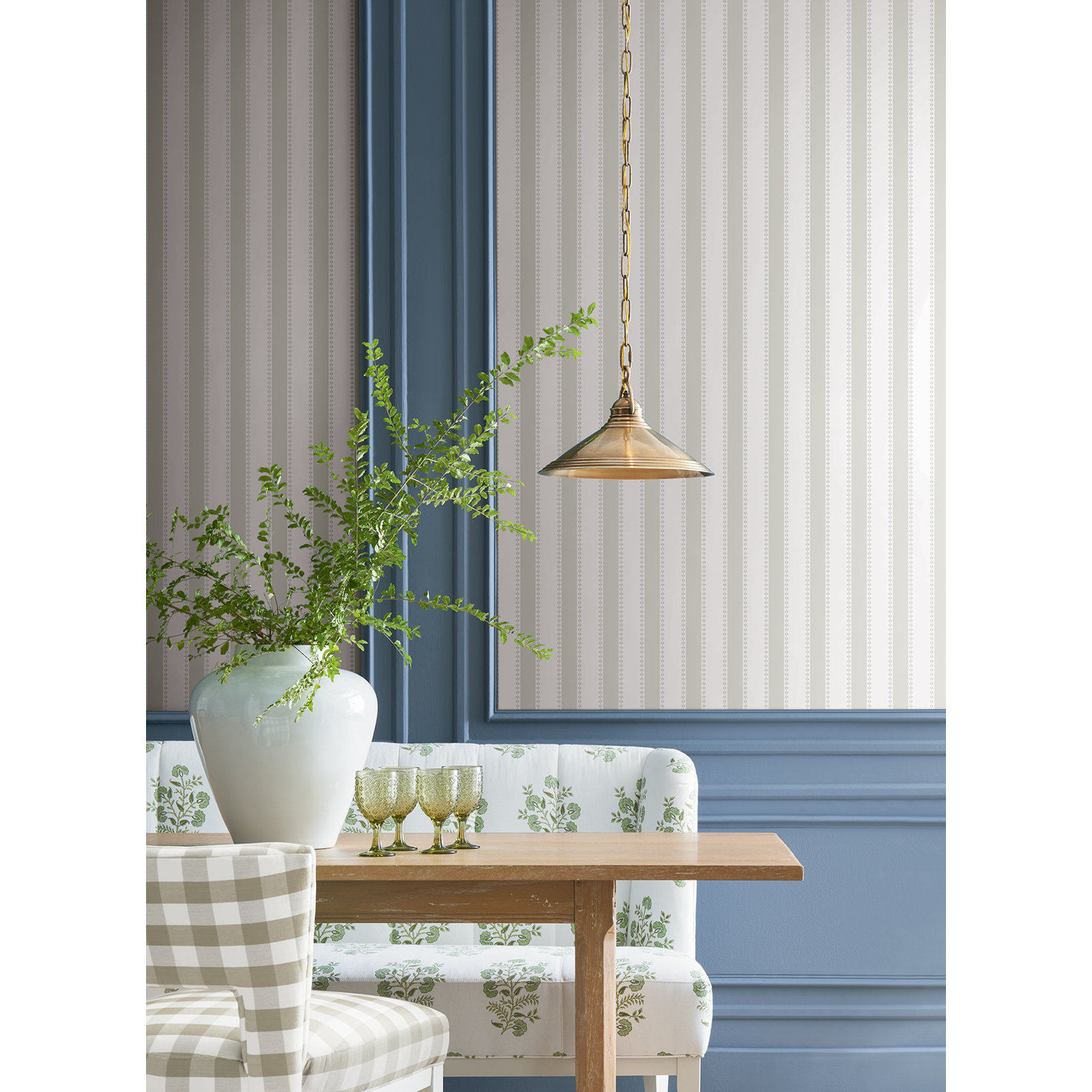 Tilford Light Grey Awning Stripe Wallpaper