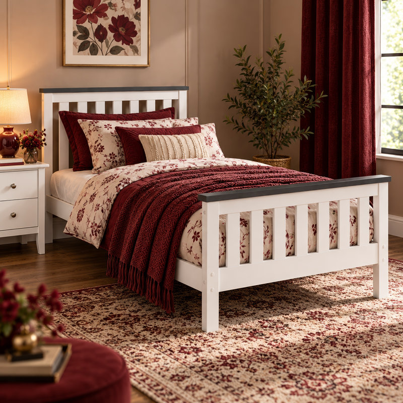 Solid Pine wood Shanghai Marcus Bed Frame, Single (3')