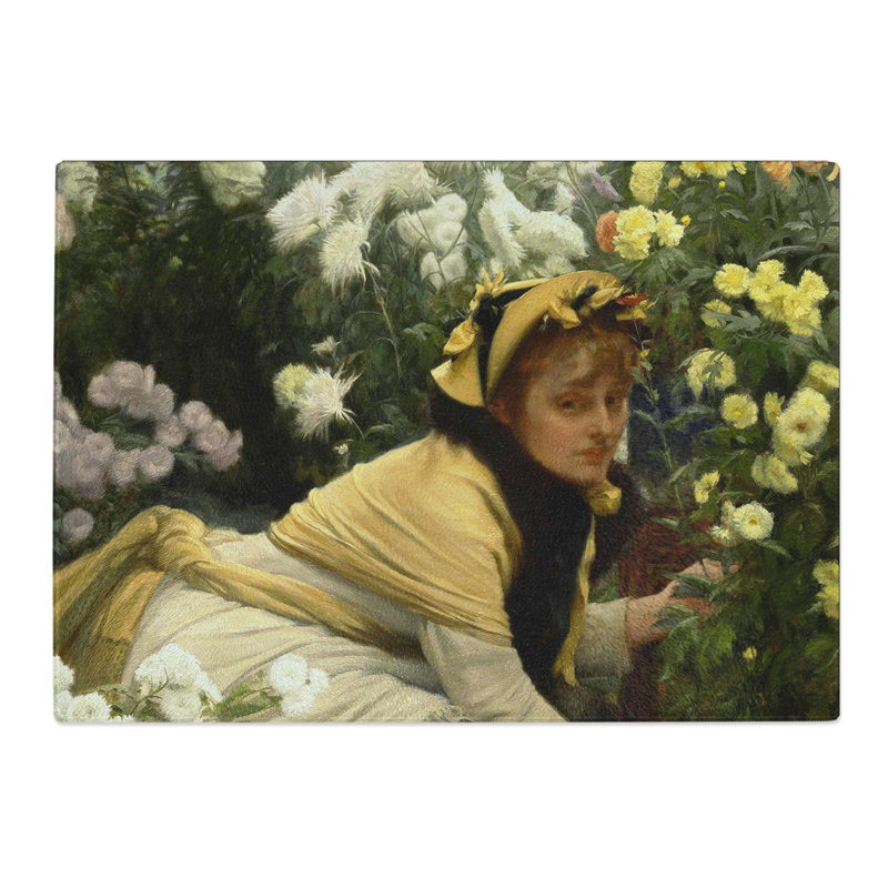 Chrysanthemums by James Tissot Chopping Board, 0.4cm H x 28.5cm W x 39cm L