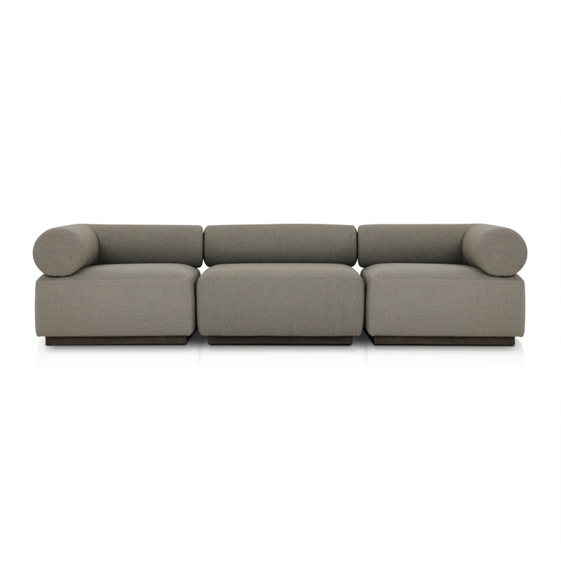 Canapé modulaire 3 pièces Anat, Polypropylène brun / oléfine