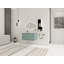 Meuble-lavabo flottant 36 po avec lavabo en résine en forme de goutte, armoire latérale et portes à fermeture en douceur, 00212WHK-05836GGE