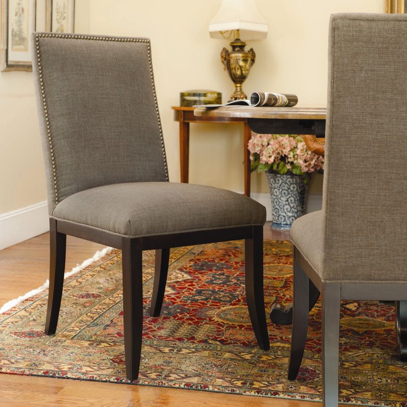 Danamarie 20.75'' H Dining Chair, Charcoal Gray, Dark Brown