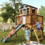 Maisonnette d'extérieur 9 en 1 avec glissoire, bac à sable, cuisine de jeu et tableau de croissance pour enfants-131280709