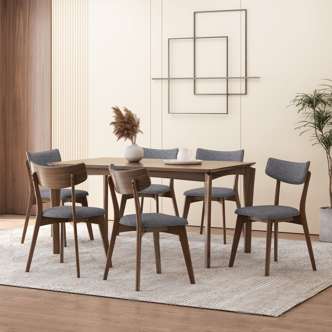 Jenan 6 - Person Four Leg Dining Set George Oliver 