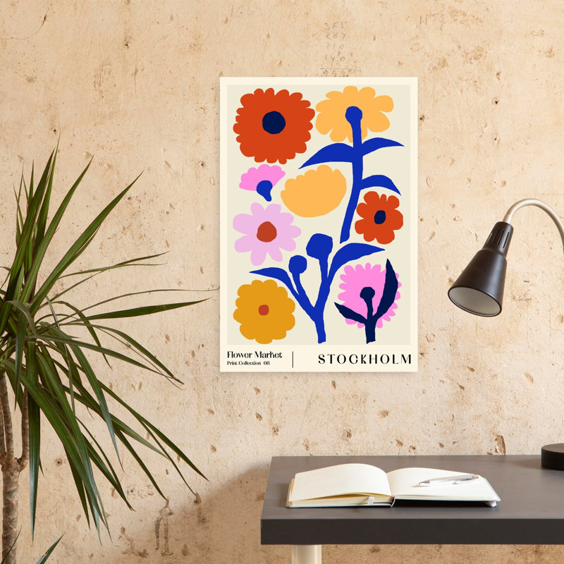 Art contemporain Art floral contemporain, H 24 po x l 16 po
