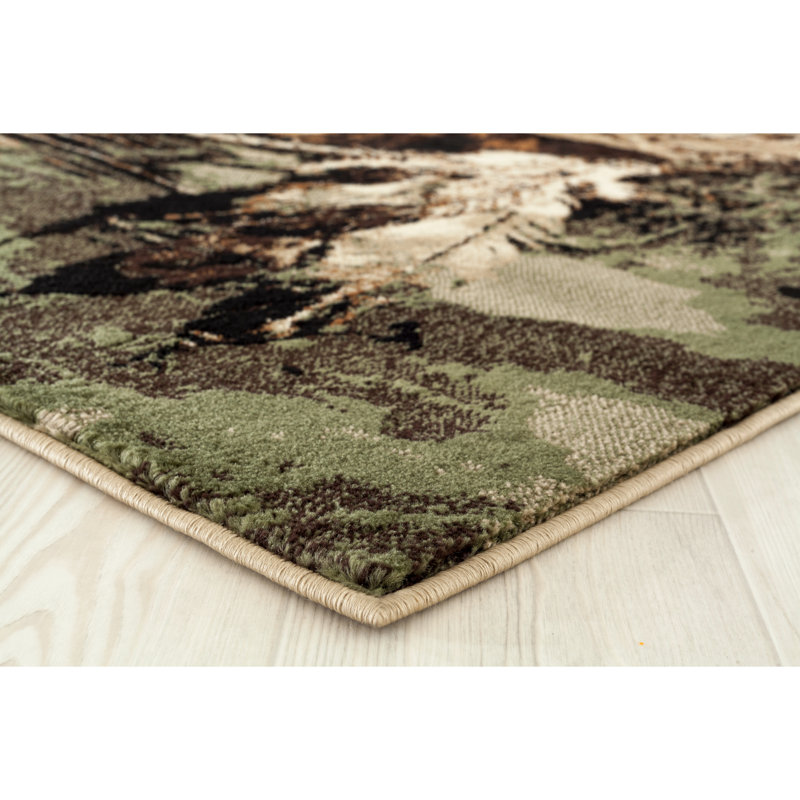 Tapis brun / beige / vert Pippen, Rectangle 7 pi 10 po x 10 pi 6 po