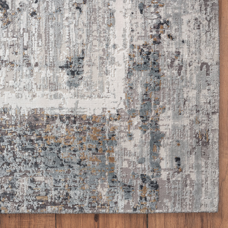 Evgenii Area Rug, Gray/White, Rectangle 7'9" x 9'9"