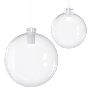 Luminaire suspendu simple en verre transparent Sphere