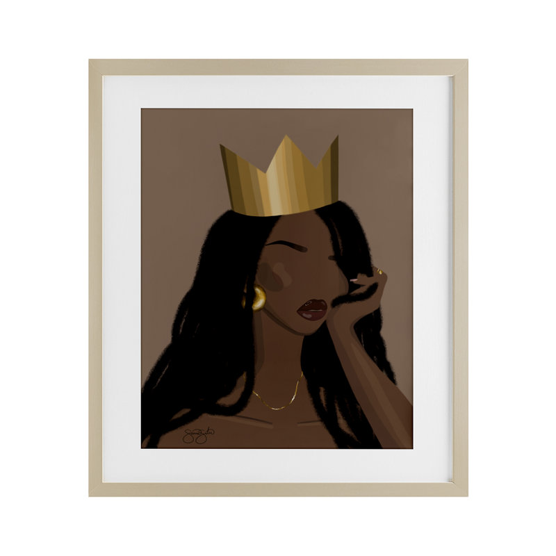 «Regal Crowned Woman», reproduction encadrée sous verre, conception de Sierra Siler, H 21 po x l 17 po