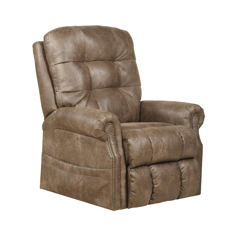 Rambert Faux Leather Heated Massage Chair, Taupe Faux Leather