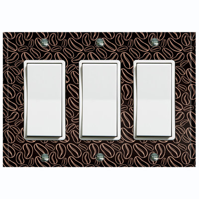 Patterned 3 - Gang Rocker Standard Wall Plate