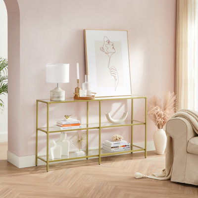 Odine Glass Top Console Table